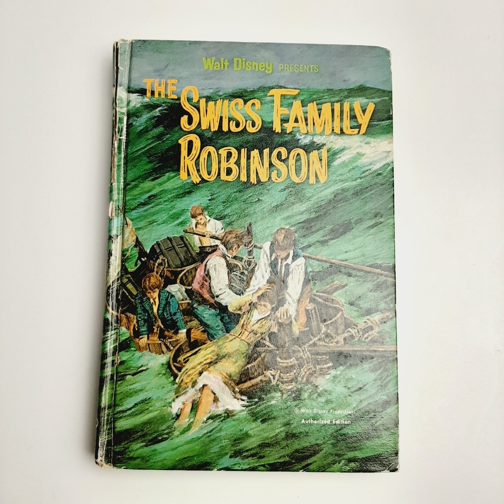 🍒 Vintage Walt Disney SWISS ROBINSON FAMILY Whitman Kids HC Book